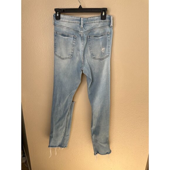 ZILI Womens Distressed Light Wash Skinny Jeans Size 27 Raw Hem Casual Denim - Picture 4 of 8